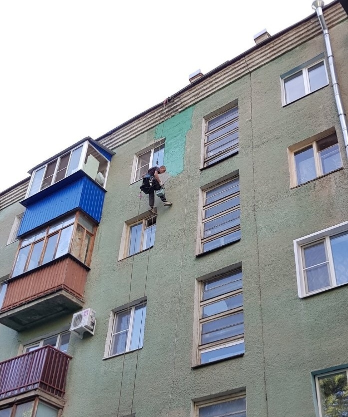 ремонт фасада альпинистами, услуги по ремонту фасада